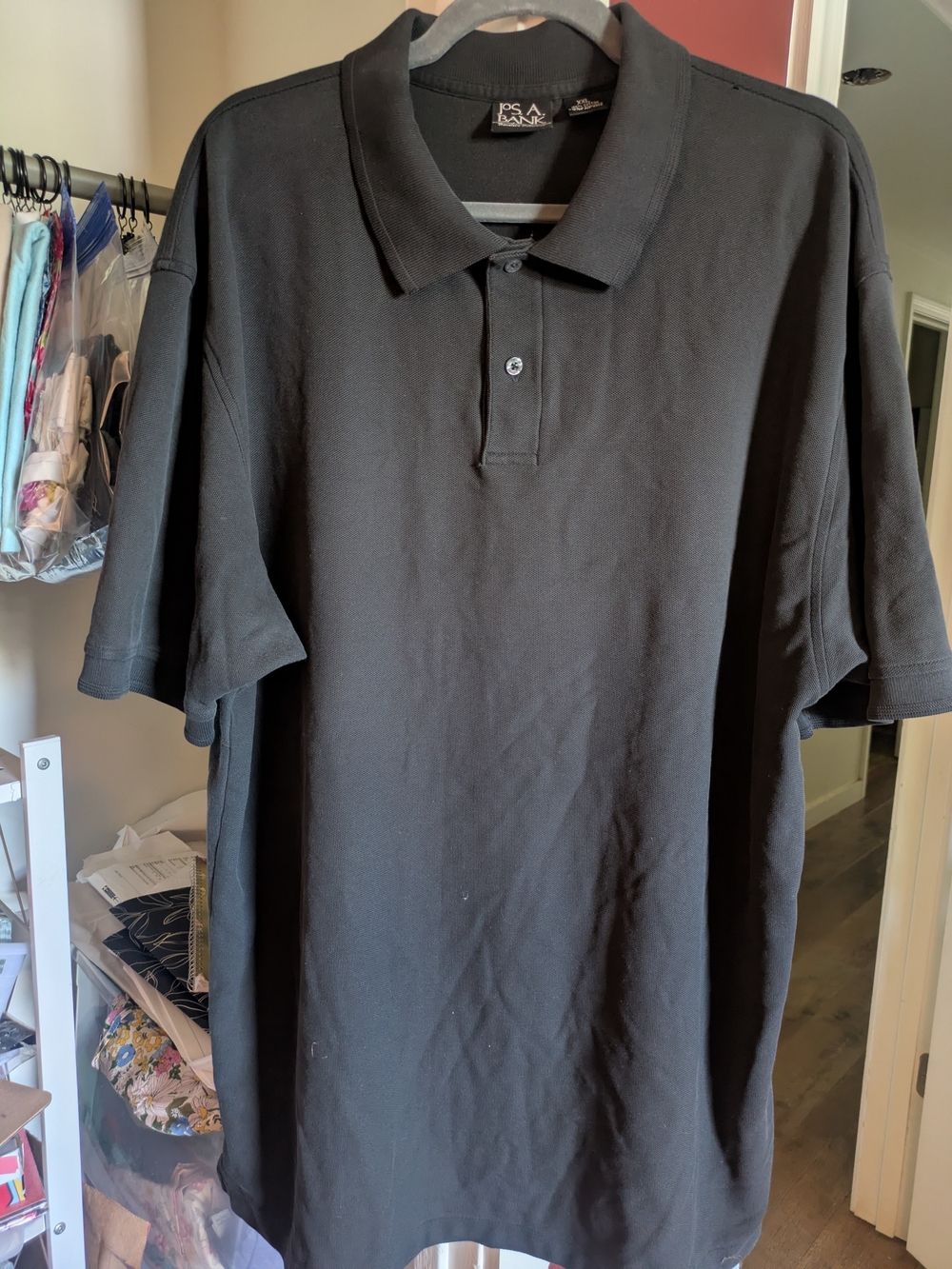 Joseph A. Banks Black Men's Polo Shirt, XXL